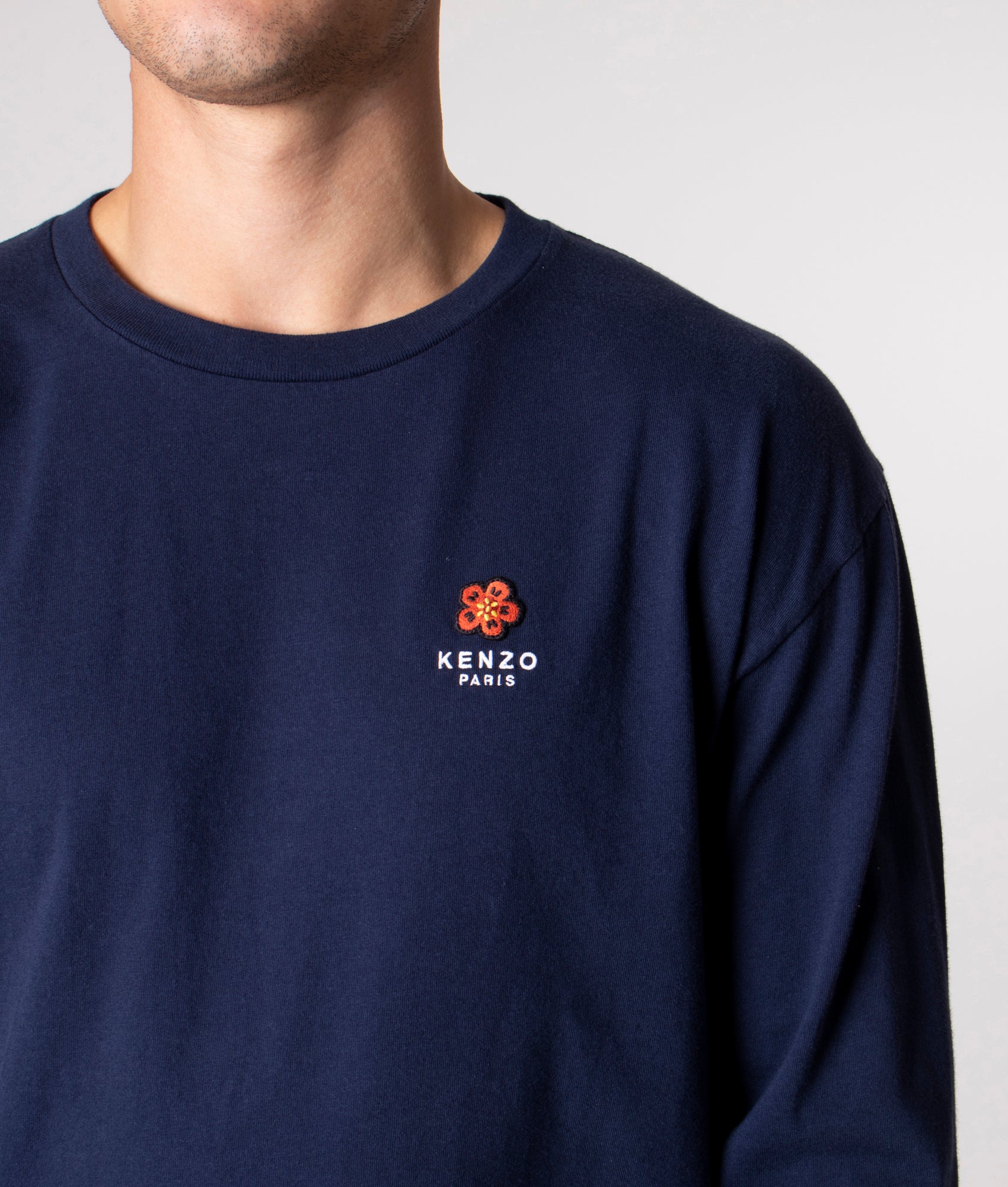 Long-Sleeve-Boke-Flower-T-Shirt-Midnight-Blue-KENZO-EQVVS
