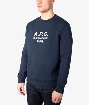 Slim-Fit-Rufus-Sweatshirt-Marine-A.P.C.-EQVVS 