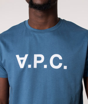 Slim-Fit-VPC-T-Shirt-Bleu-Acier-A.P.C.-EQVVS