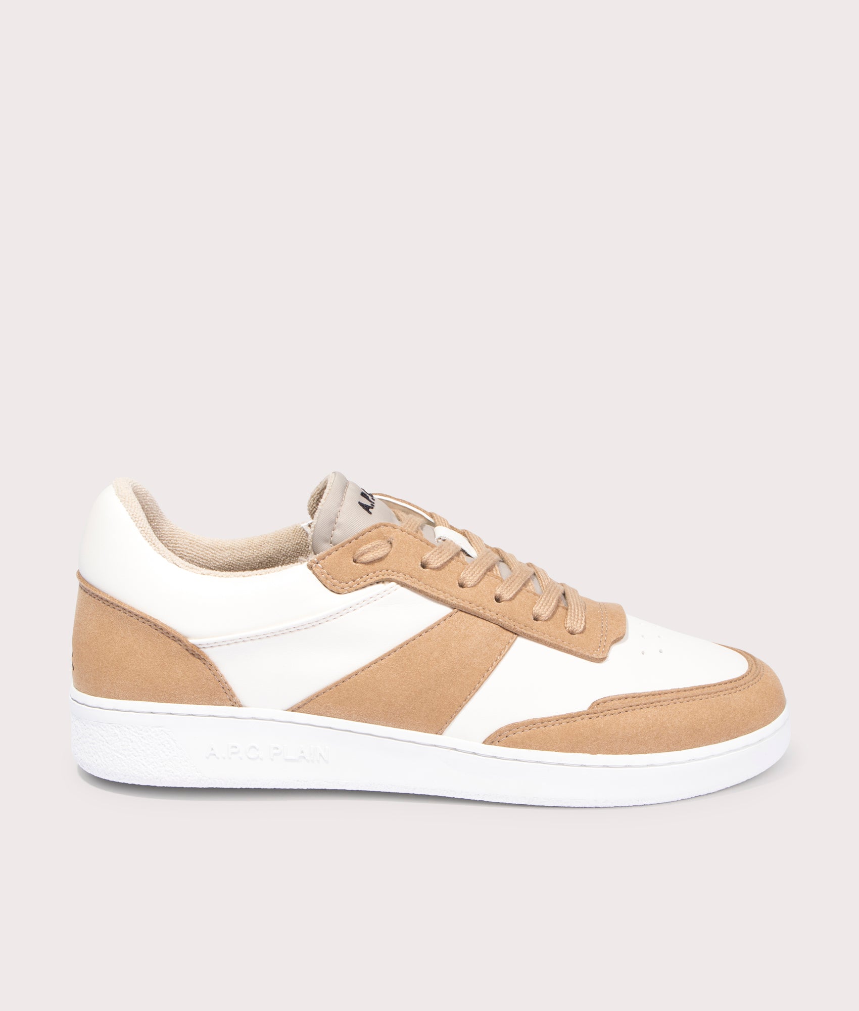 Smooth-Faux-Leather-Faux-Suede-Sneakers-Beige-A.P.C.-EQVVS
