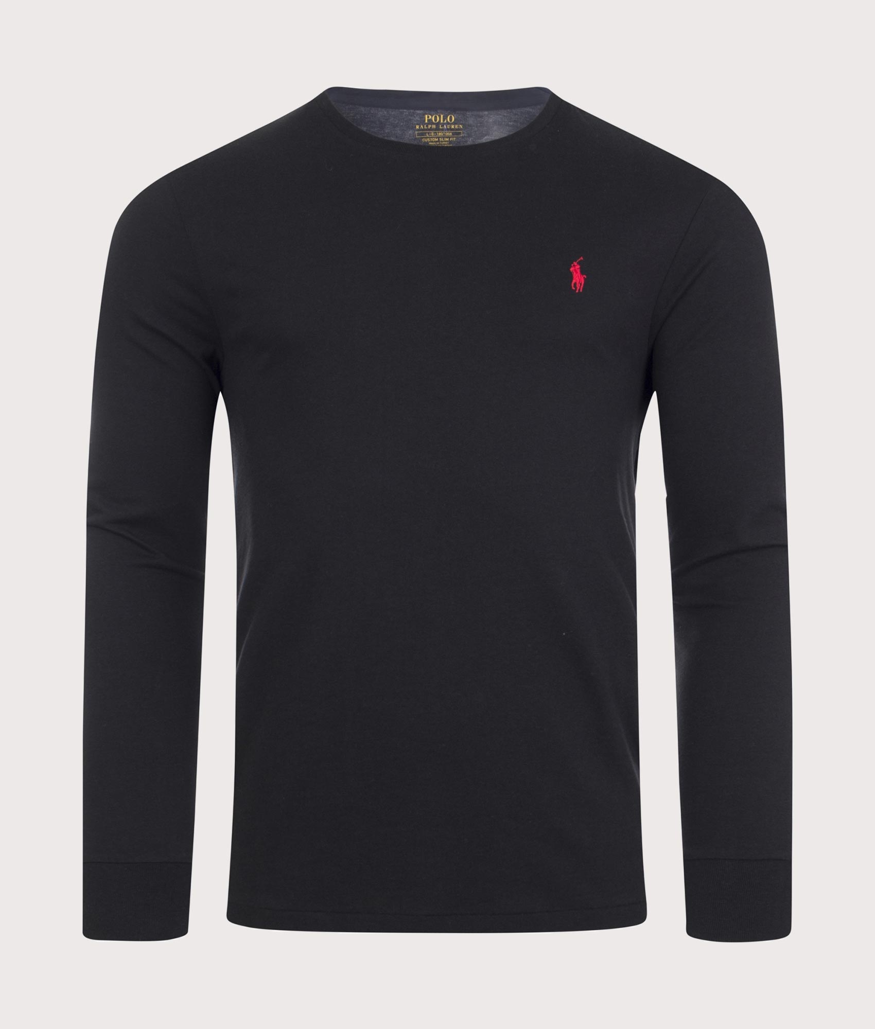 Custom Slim Fit Long Sleeve T-Shirt Black | Polo Ralph Lauren | EQVVS