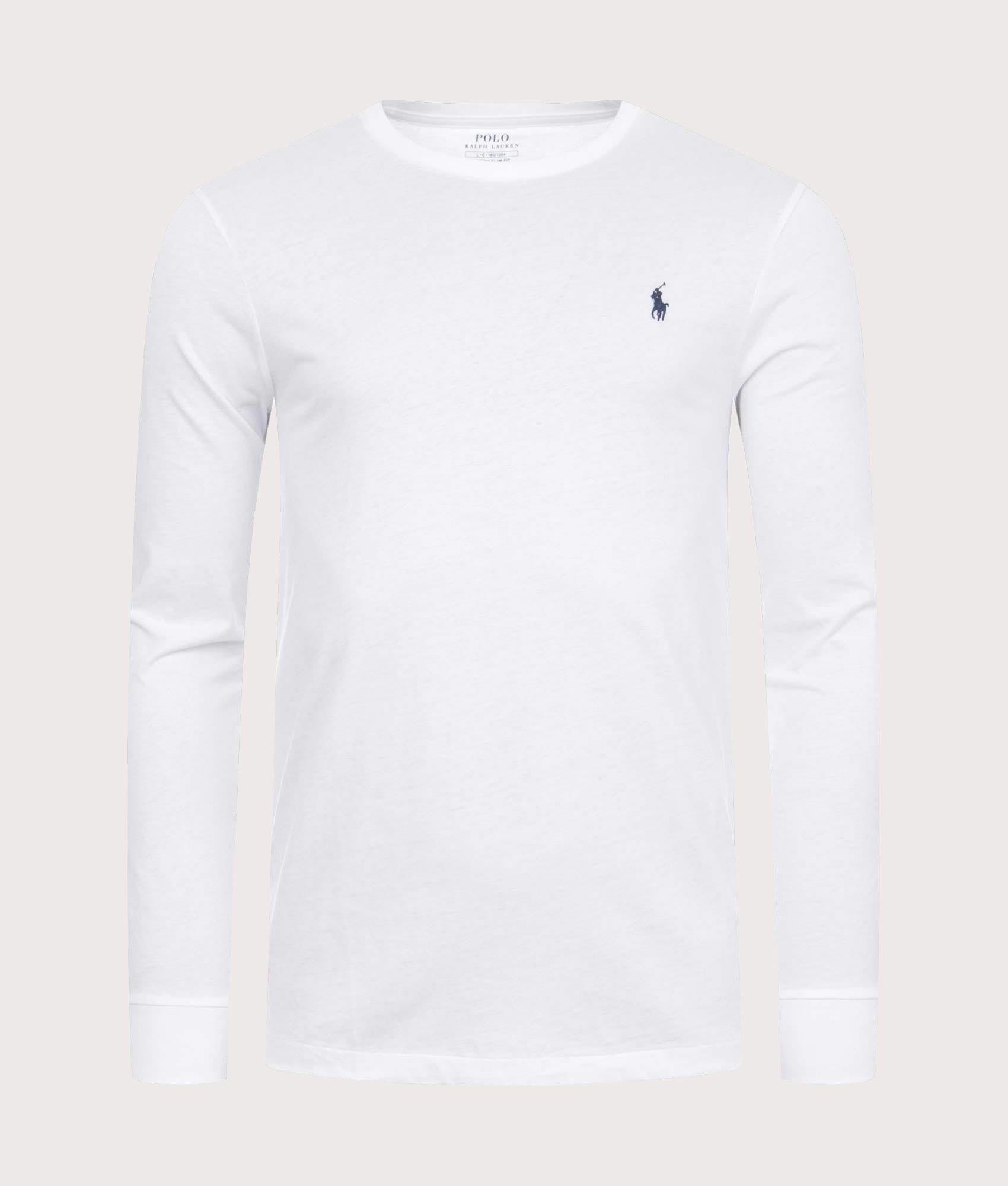 Custom Slim Fit Long Sleeve T-Shirt White | Polo Ralph Lauren | EQVVS