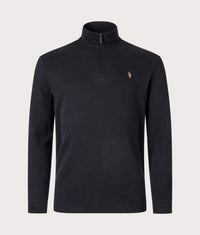 Estate-Rib Quarter Zip Knit: 001 Polo Black 