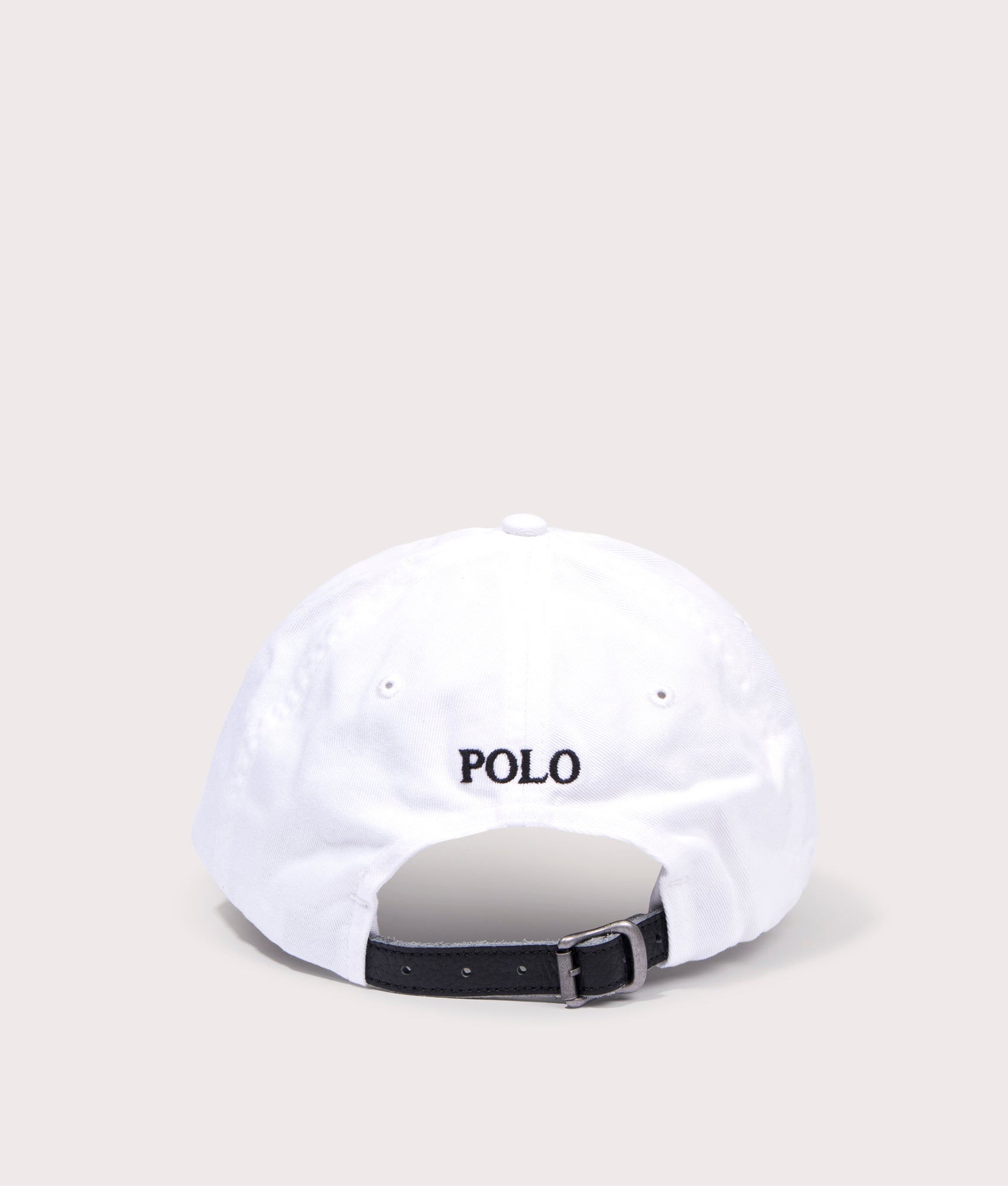 Polo Ralph Lauren Big Pony Chino Baseball Cap in White at EQVVS Menswear. Back shot.
