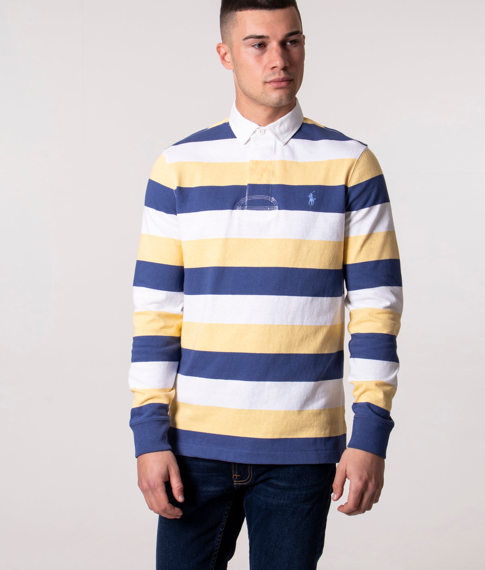 Custom Slim Fit Long Sleeve Rugby Shirt Yellow | Polo Ralph Lauren | EQVVS