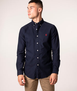 Slim-Fit-Oxford-Shirt-RL-Navy-Polo-Ralph-Lauren-EQVVS