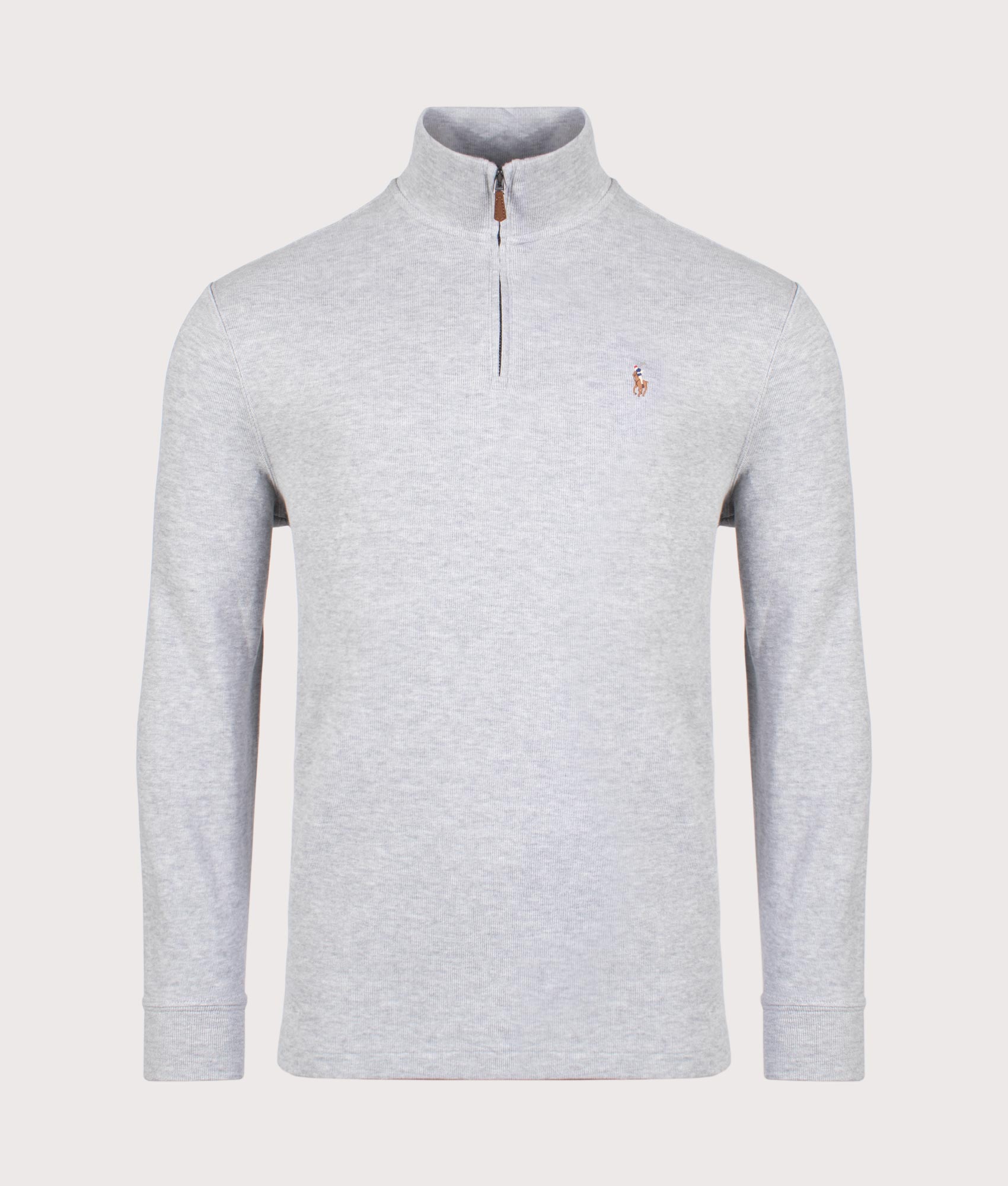 Polo Ralph Lauren Estate-Rib Quarter Zip Knit in Andover Heather at EQVVS Menswear. 