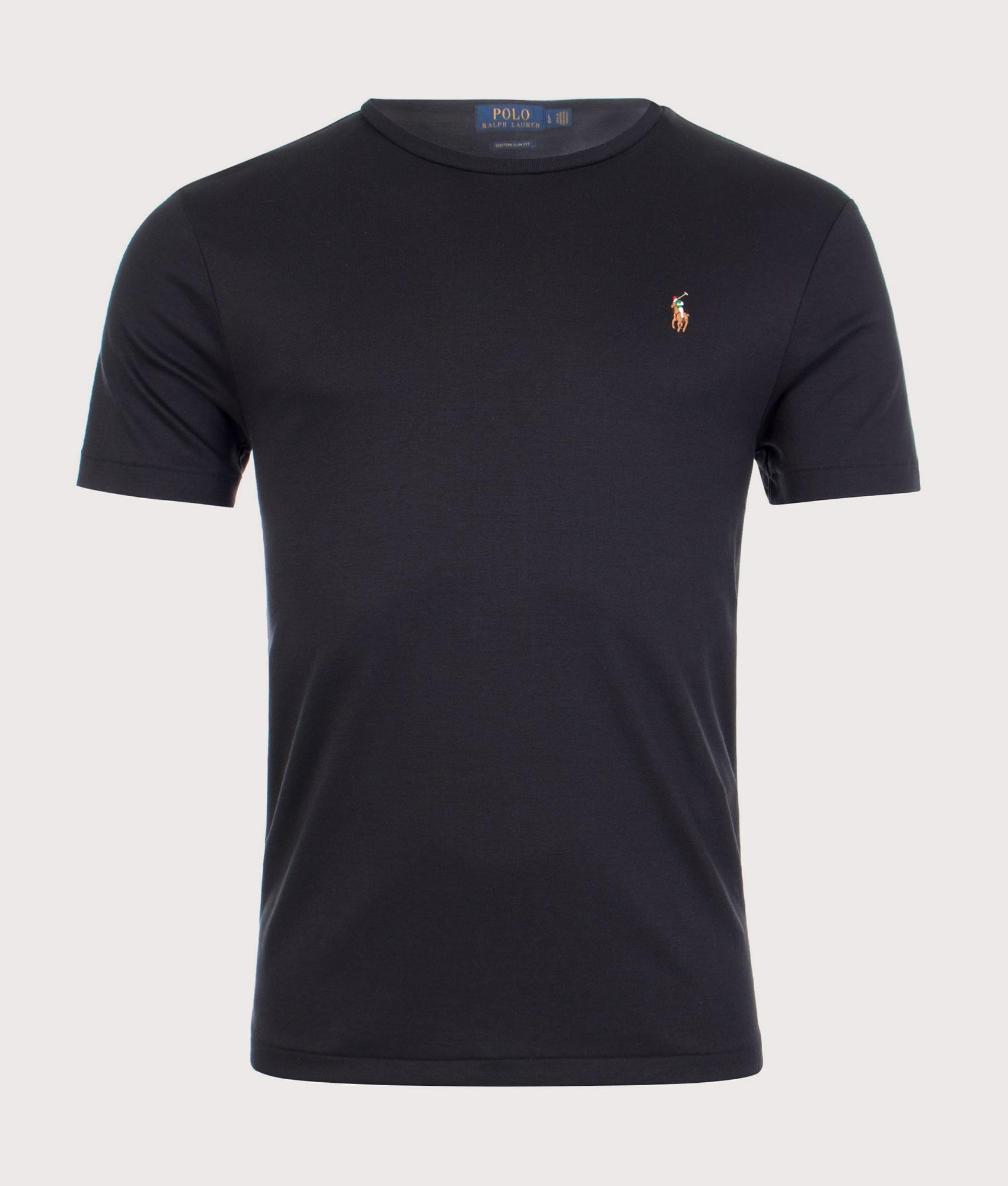 Custom Slim Fit Pima T-Shirt Polo Black | Polo Ralph Lauren | EQVVS