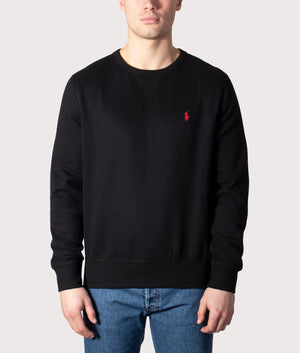 Ralph Lauren Black Polo Pullover The RL Fleece Sweatshirt Black