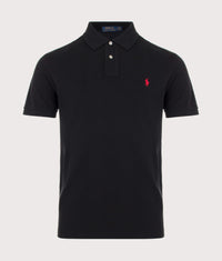 Custom Slim Fit Mesh Polo Shirt: 001 Polo Black 