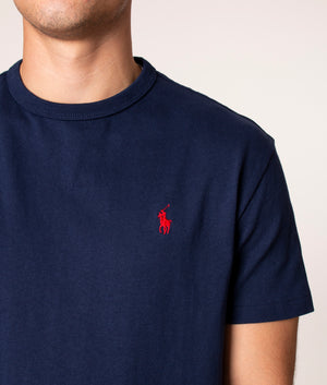 Classic Relaxed Fit Jersey T-Shirt in 003 Newport Navy, Polo Ralph Lauren, EQVVS, Front Model Detail
