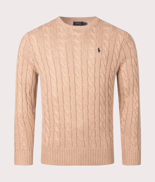 Cable Knit Cotton Jumper | Camel Melange | Polo Ralph Lauren