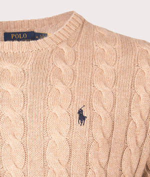 Cable Knit Cotton Jumper, Camel Melange, Polo Ralph Lauren