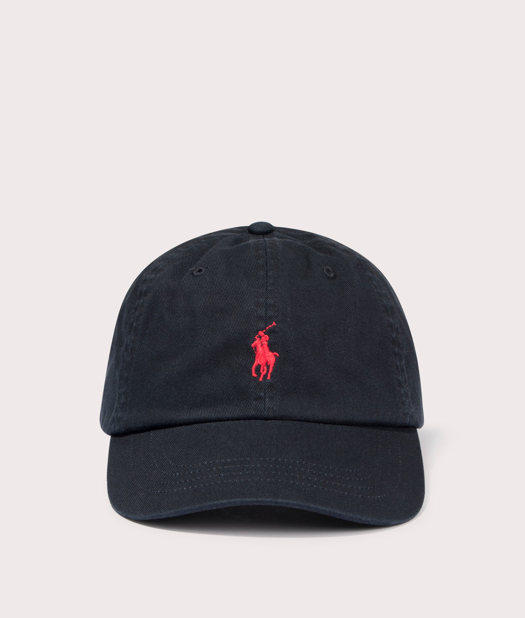 Polo Ralph Lauren Cotton Chino Baseball Cap in Polo Black at EQVVS Menswear. Front shot.