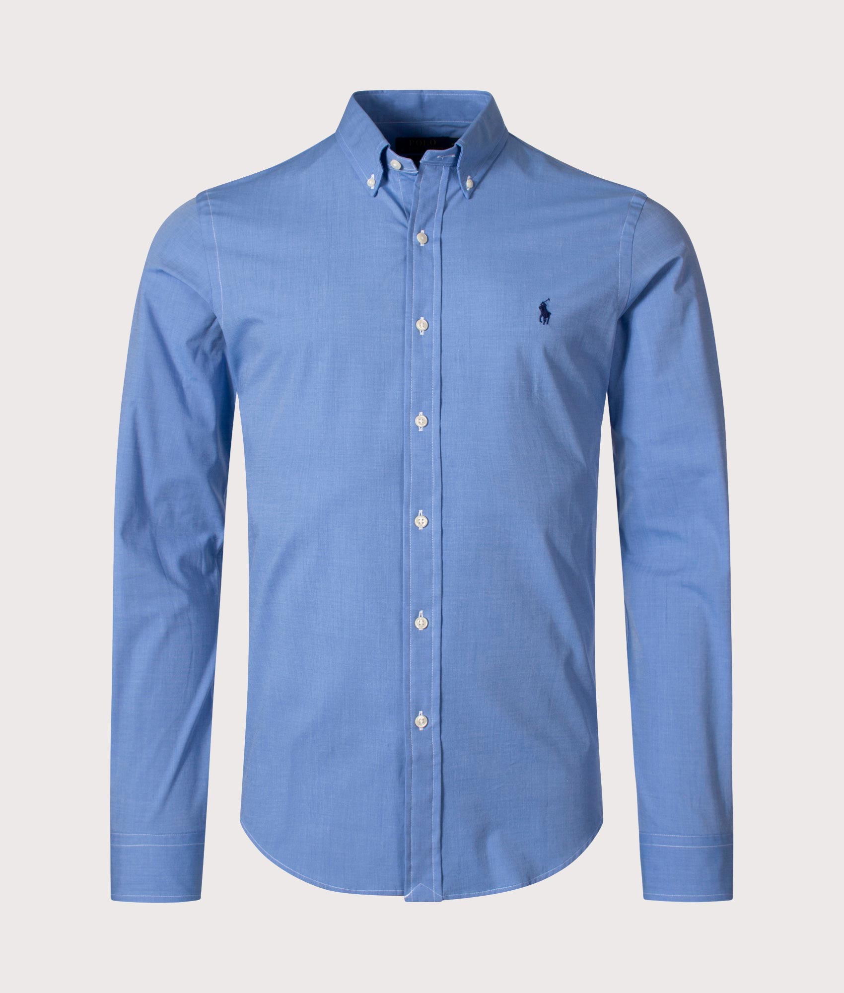 Slim-Fit-Stretch-Poplin Shirt-Blue-End-On-End-Polo-Ralph-Lauren-EQVVS