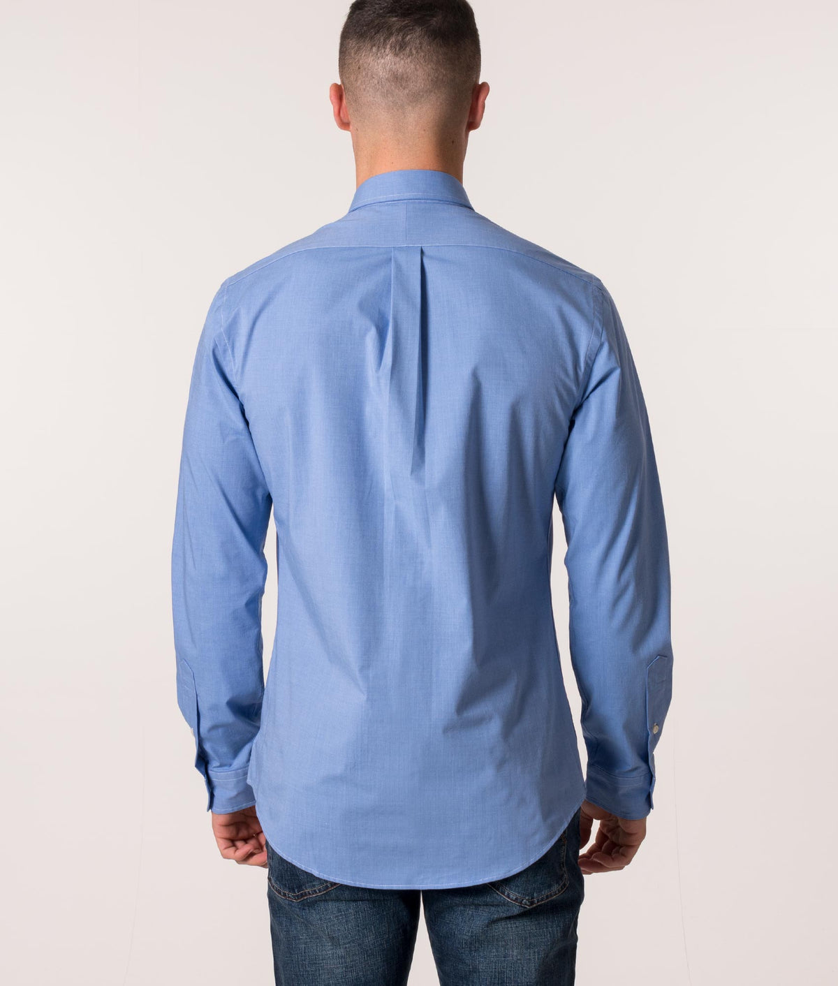 Slim-Fit-Stretch-Poplin Shirt-Blue-End-On-End-Polo-Ralph-Lauren-EQVVS
