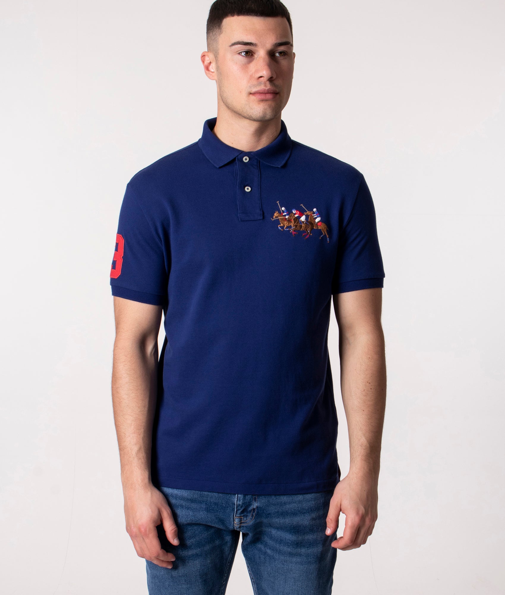 Custom-Slim-Fit-Triple-Pony-Polo-Shirt-Medium-Freashwater-Polo-Ralph-Lauren-EQVVS