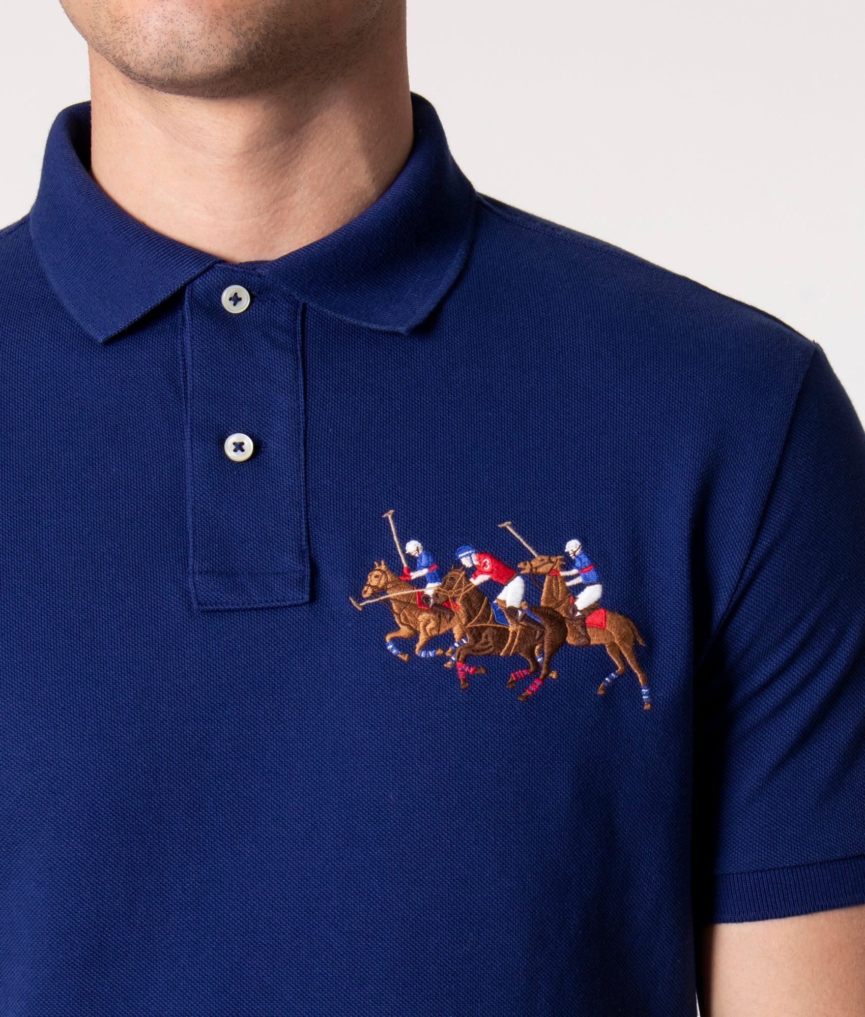 Custom-Slim-Fit-Triple-Pony-Polo-Shirt-Medium-Freashwater-Polo-Ralph-Lauren-EQVVS