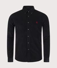 Custom Fit Corduroy Shirt: 003 Polo Black 