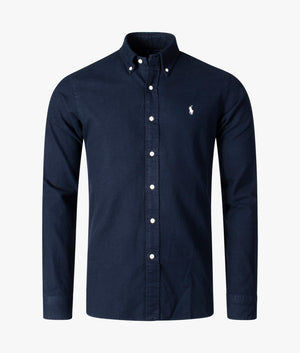 Custom-Fit-Long-Sleeve-Sport-Shirt-Hunter-Navy-Polo-Ralph-Lauren-EQVVS