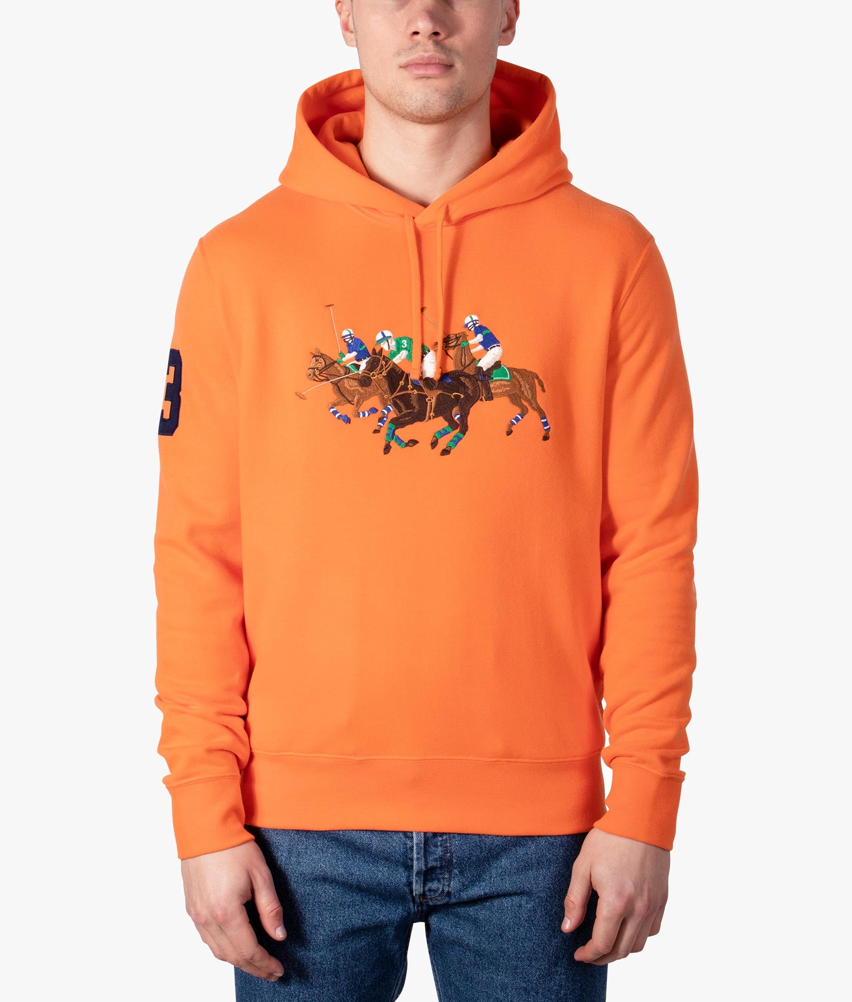 Relaxed Triple Pony Fleece Hoodie Orange | Polo Ralph Lauren | EQVVS