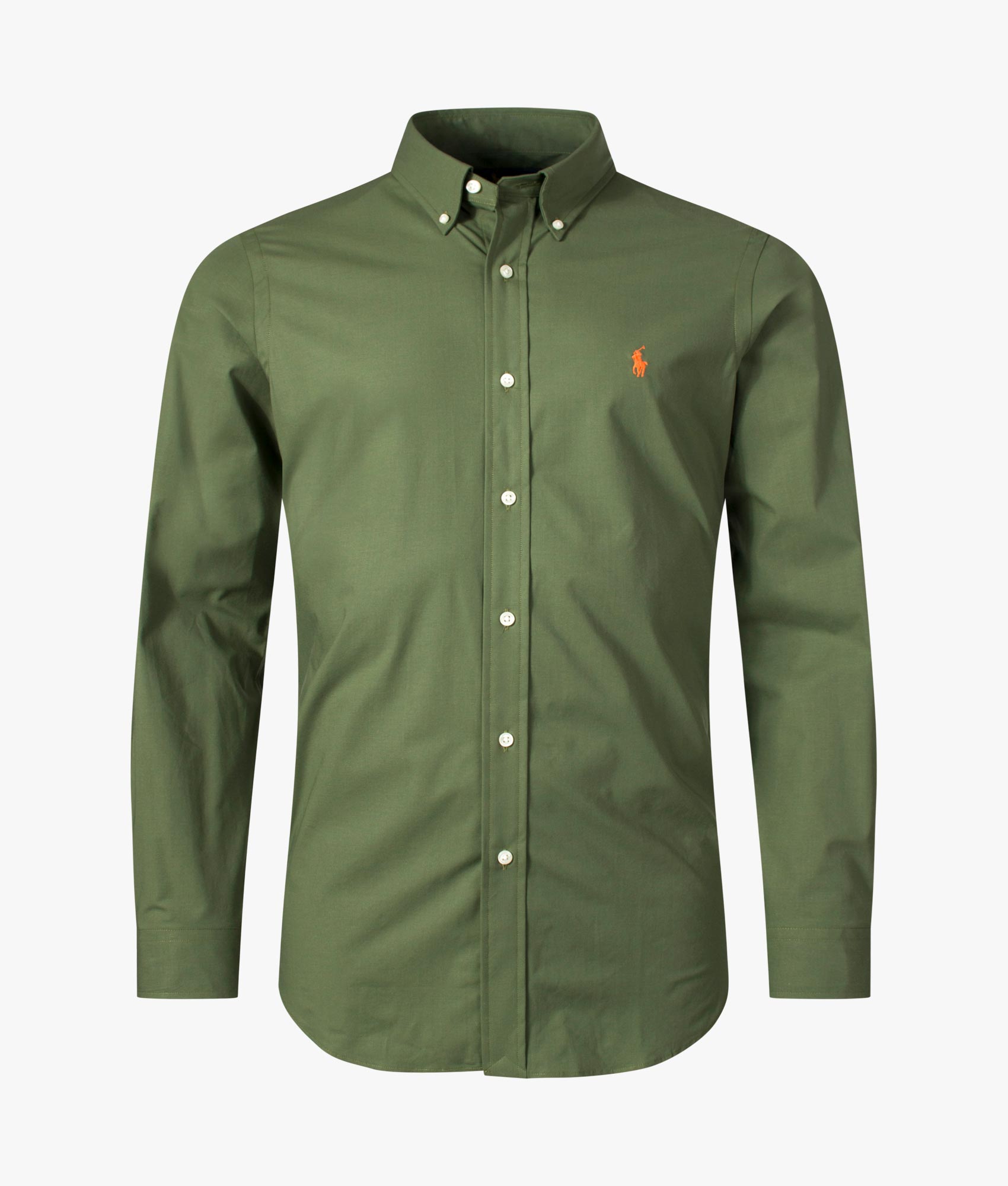 Custom-Fit-Stretch-Cotton-Poplin-Shirt-Olive-Ralph-EQVVS