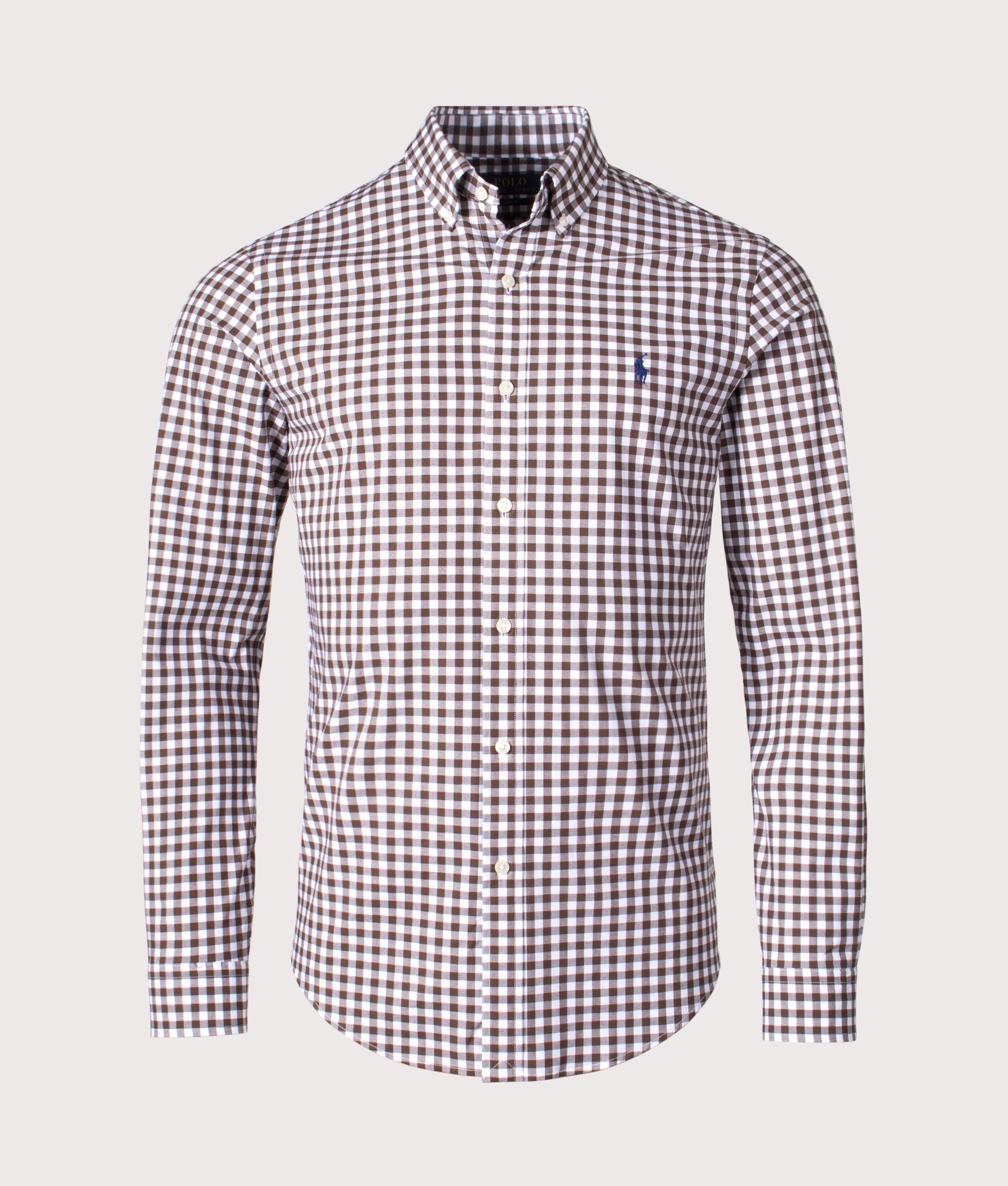 Slim-Fit-Sport-Shirt-Copper-Brown-White-Polo-Ralph-Lauren-EQVVS
