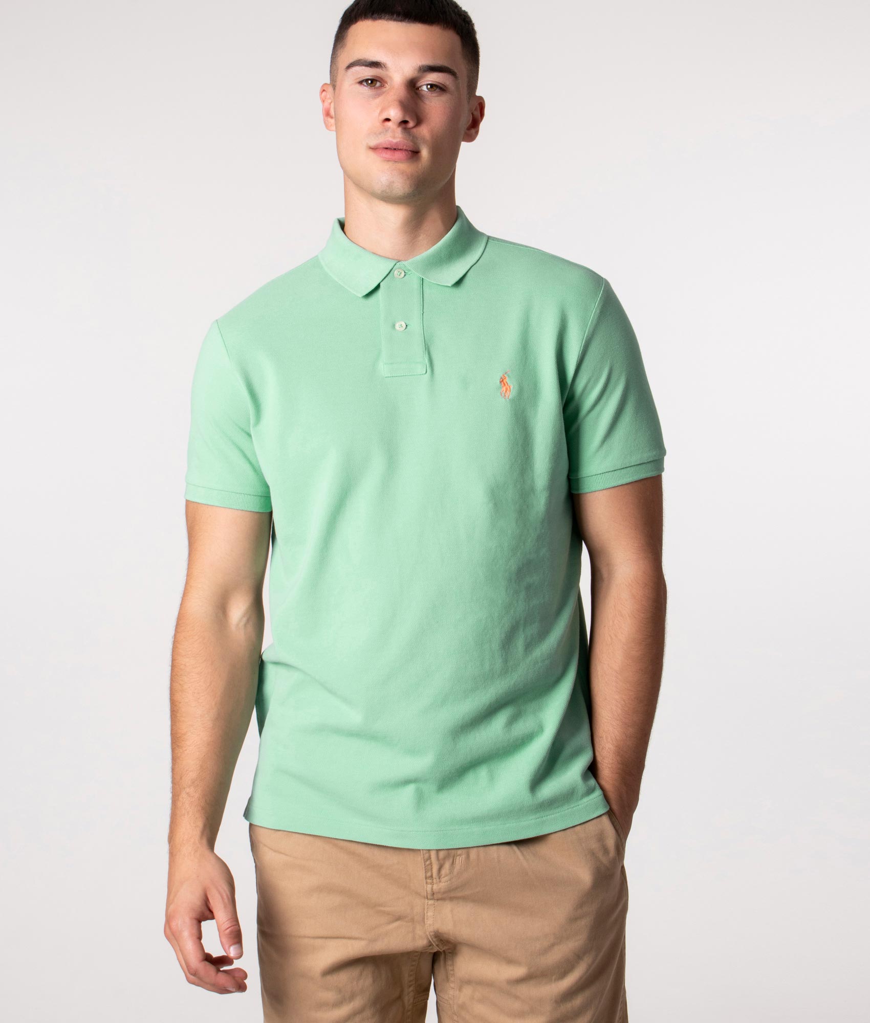 Custom Slim Fit Mesh Polo Shirt | 281 Celadon | Polo Ralph Lauren | EQVVS