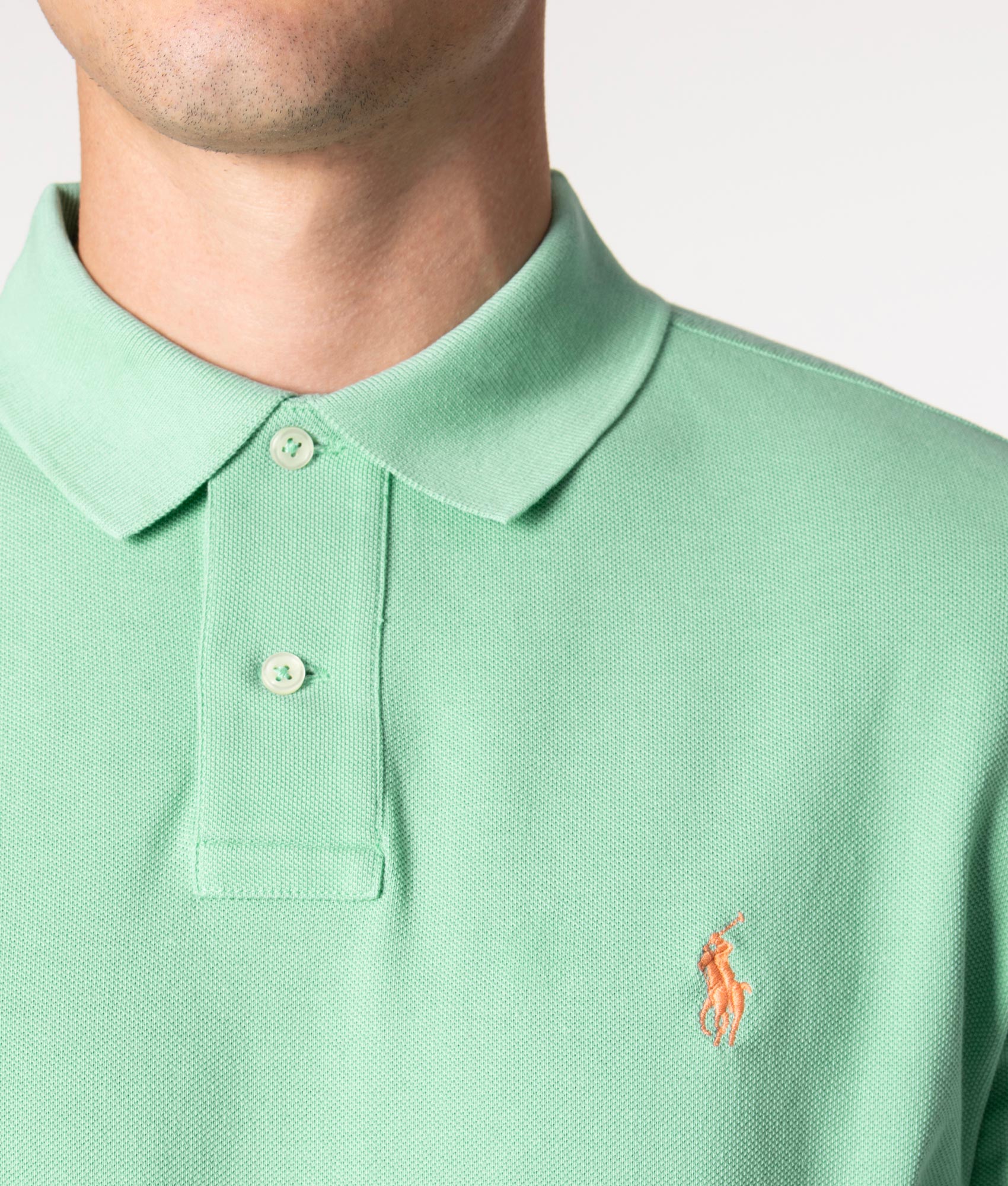 Custom Slim Fit Mesh Polo Shirt | 281 Celadon | Polo Ralph Lauren | EQVVS