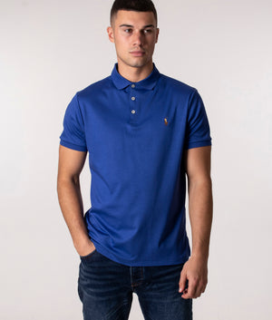 Custom Slim Soft Cotton Polo Shirt Royal Navy Ralph Lauren EQVVS