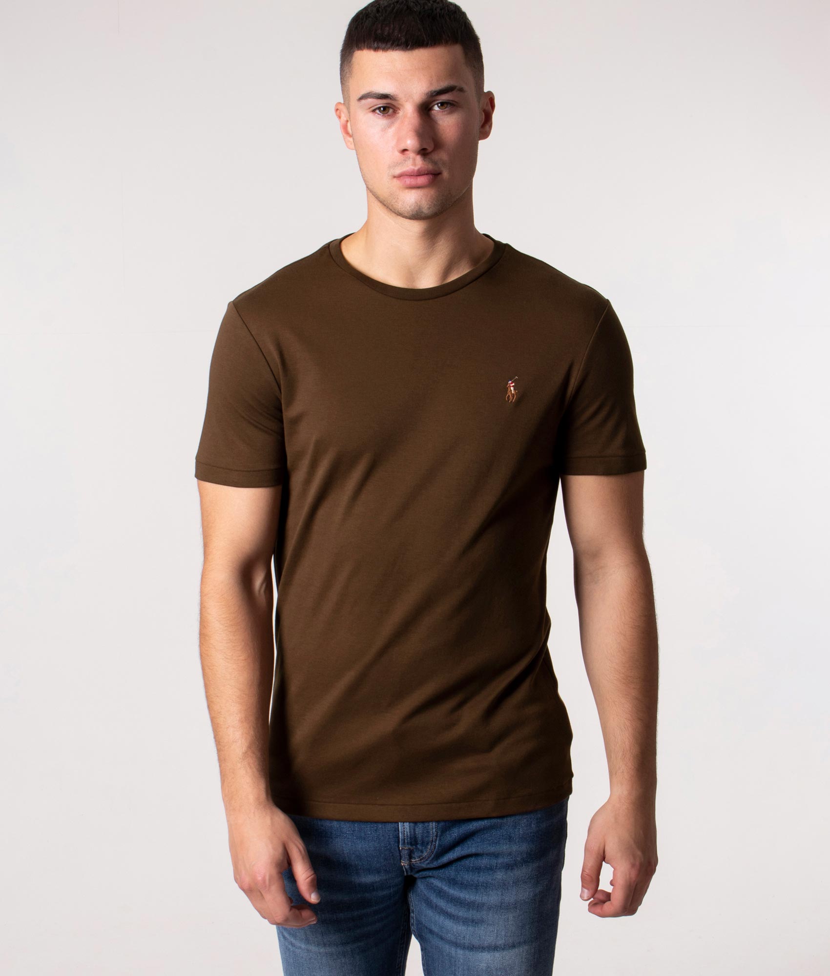 Custom-Slim-Fit-Pima-T-Shirt-Americain-Brown-Polo-Ralph-Lauren-EQVVS
