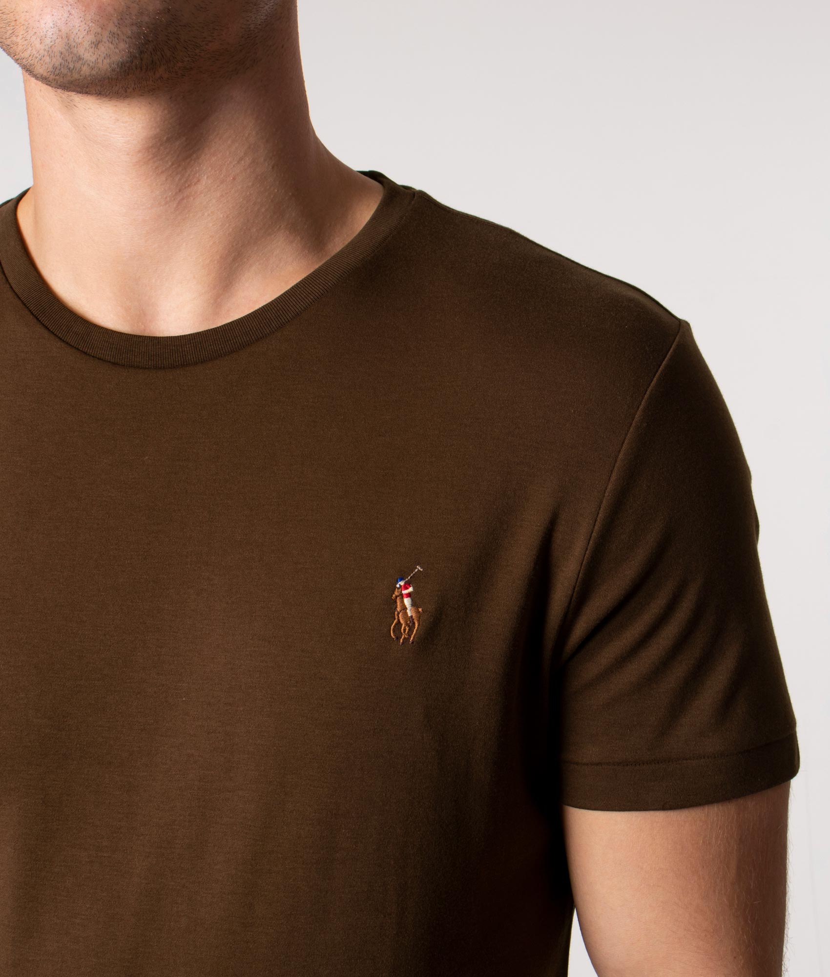 Custom-Slim-Fit-Pima-T-Shirt-Americain-Brown-Polo-Ralph-Lauren-EQVVS