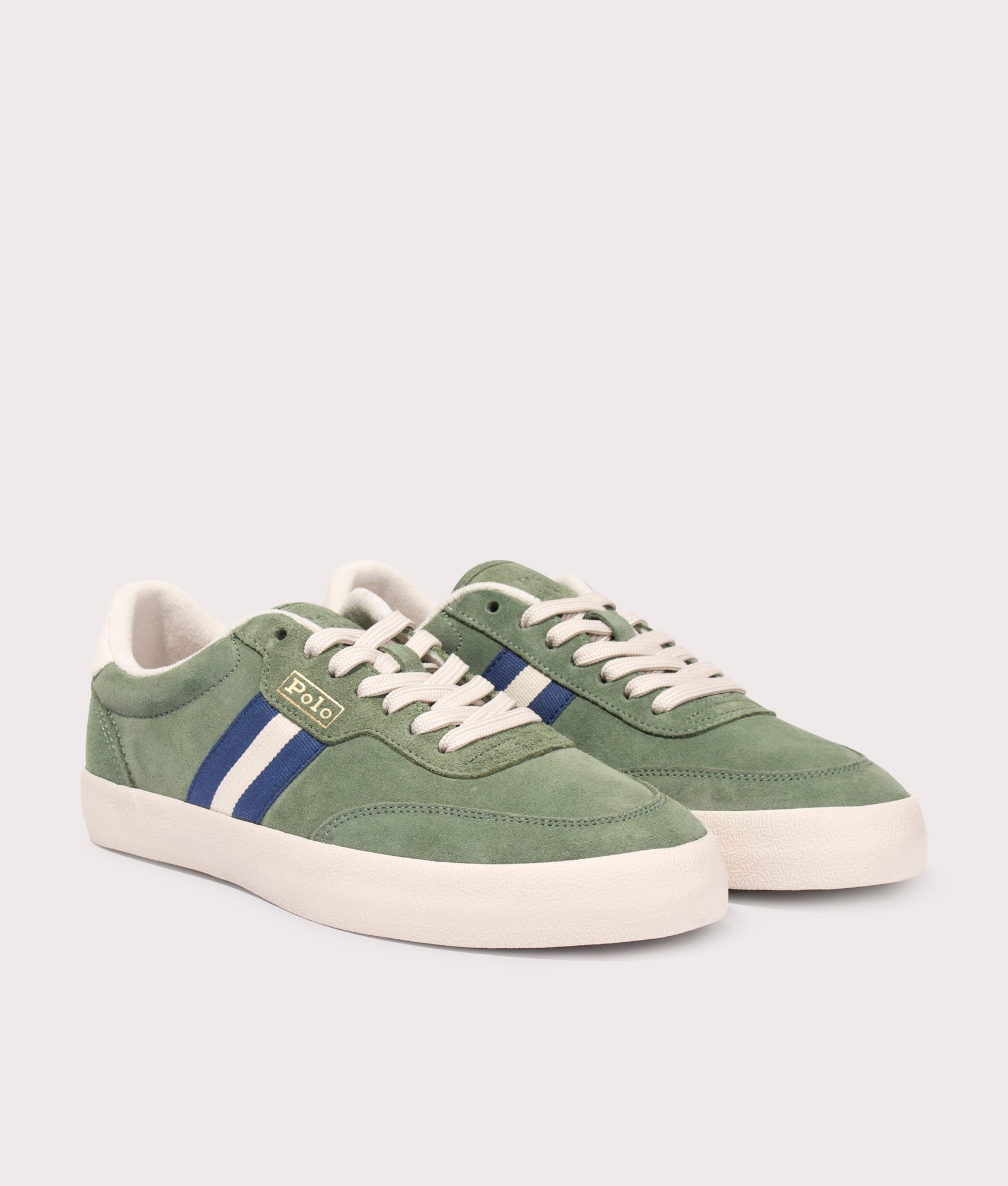 Court-Suede-Low-Top-Trainers-Cargo-Green-Polo-Ralph-Lauren-EQVVS