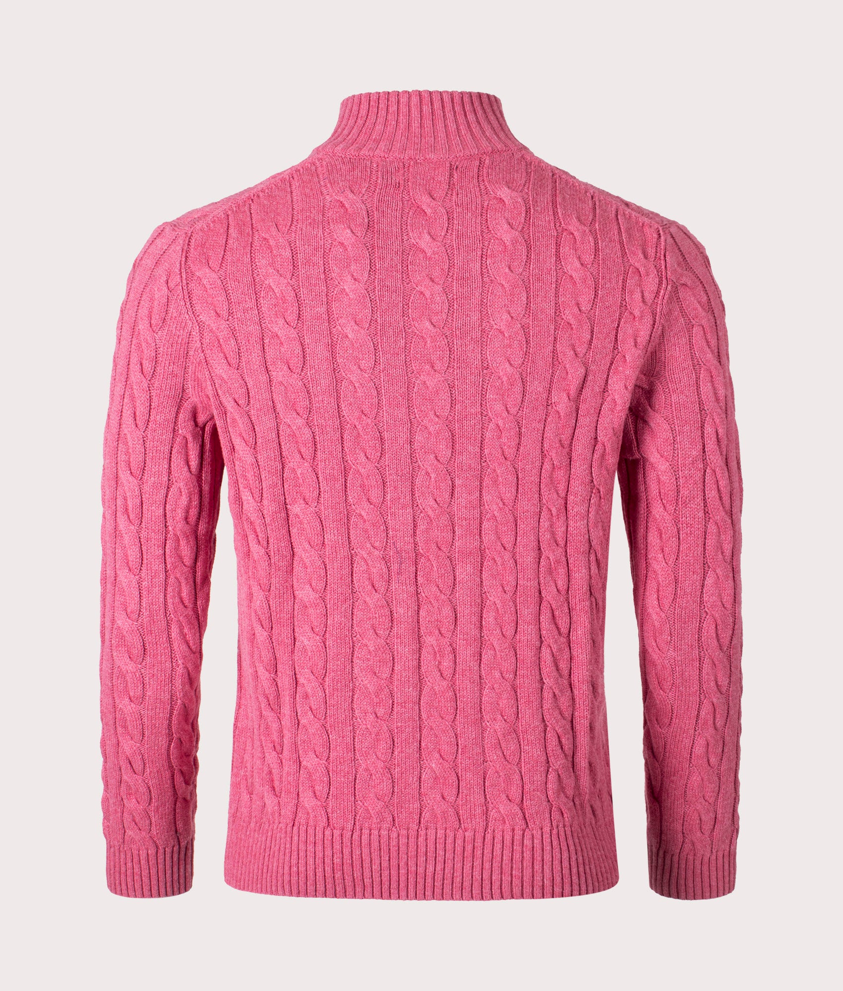Cable Knit Quarter Zip Jumper Rosebud Heather | Polo Ralph Lauren