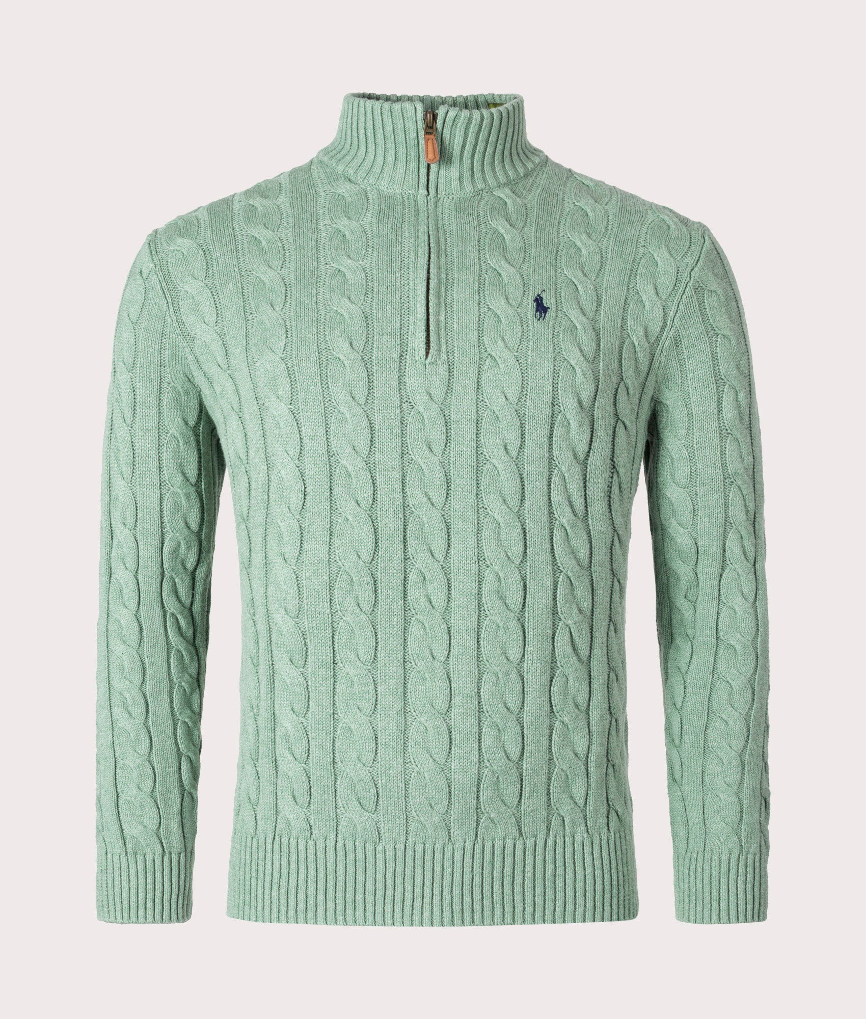 Cable-Knit-Quarter-Zip-Jumper-New-Seafoam-Heather-Polo-Ralph-Lauren-EQVVS