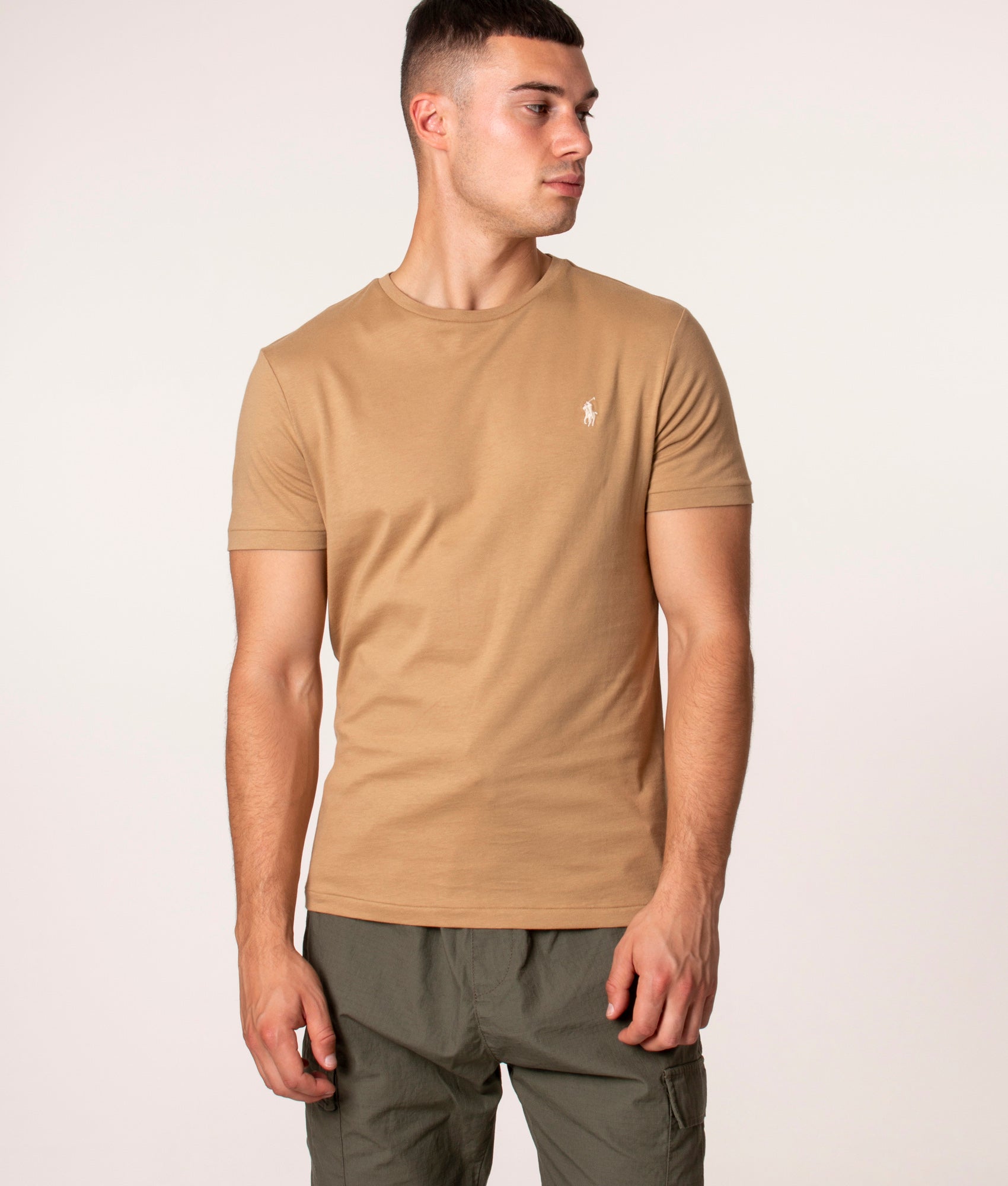 Custom-Slim-Fit-Jersey-T-Shirt-Luxury-Tan-Sport-Polo-Ralph-Lauren-EQVVS