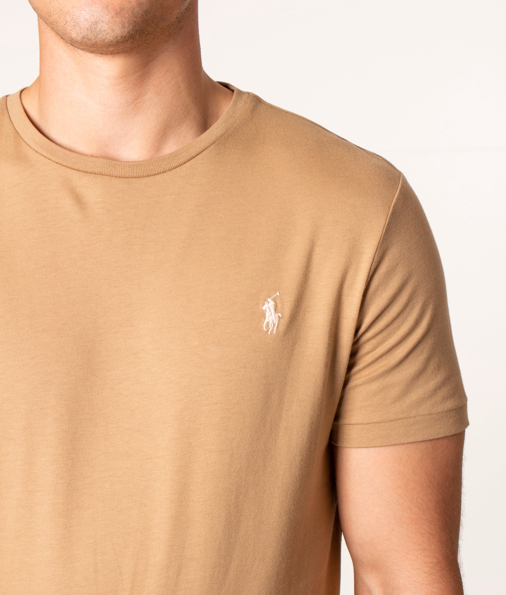 Custom-Slim-Fit-Jersey-T-Shirt-Luxury-Tan-Sport-Polo-Ralph-Lauren-EQVVS