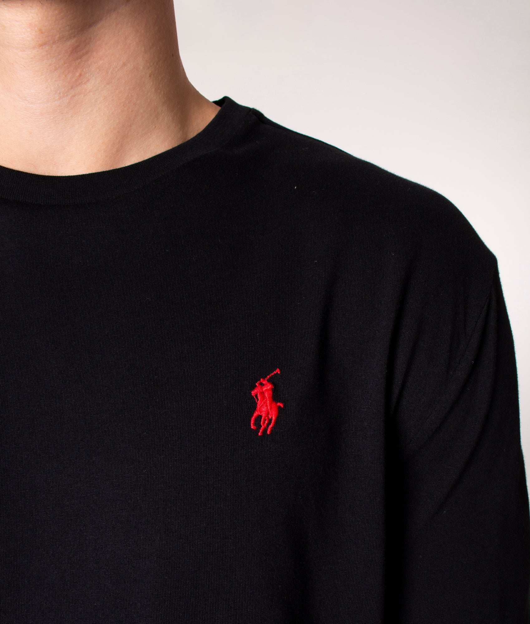 Polo Ralph Lauren Long Sleeve T-Shirt in 001 Polo Black at EQVVS, Model detail