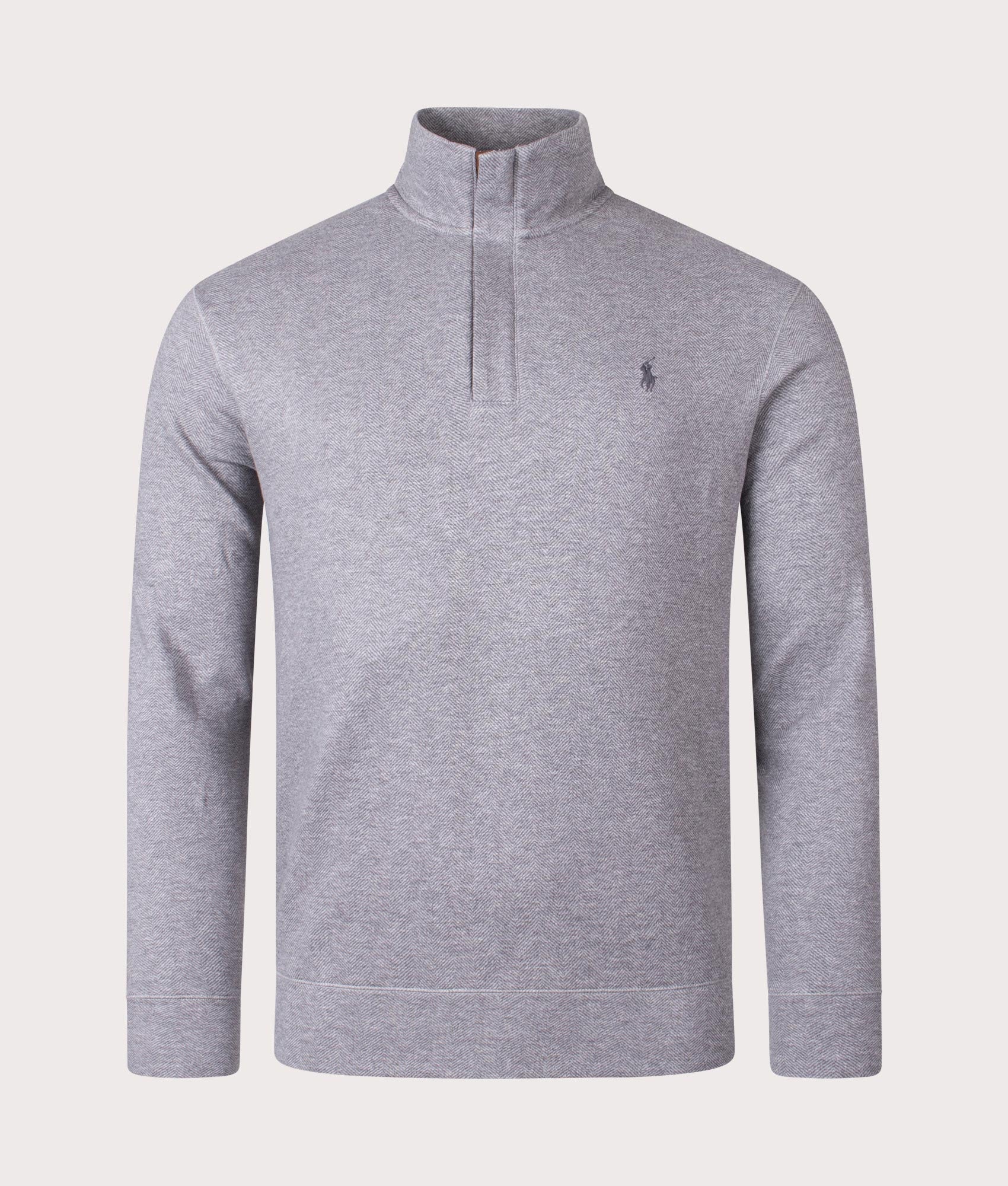 Quarter-Zip-Pullover-Sweatshirt-Herringbone-Andover-Heather-Polo-Ralph-Lauren-EQVVS
