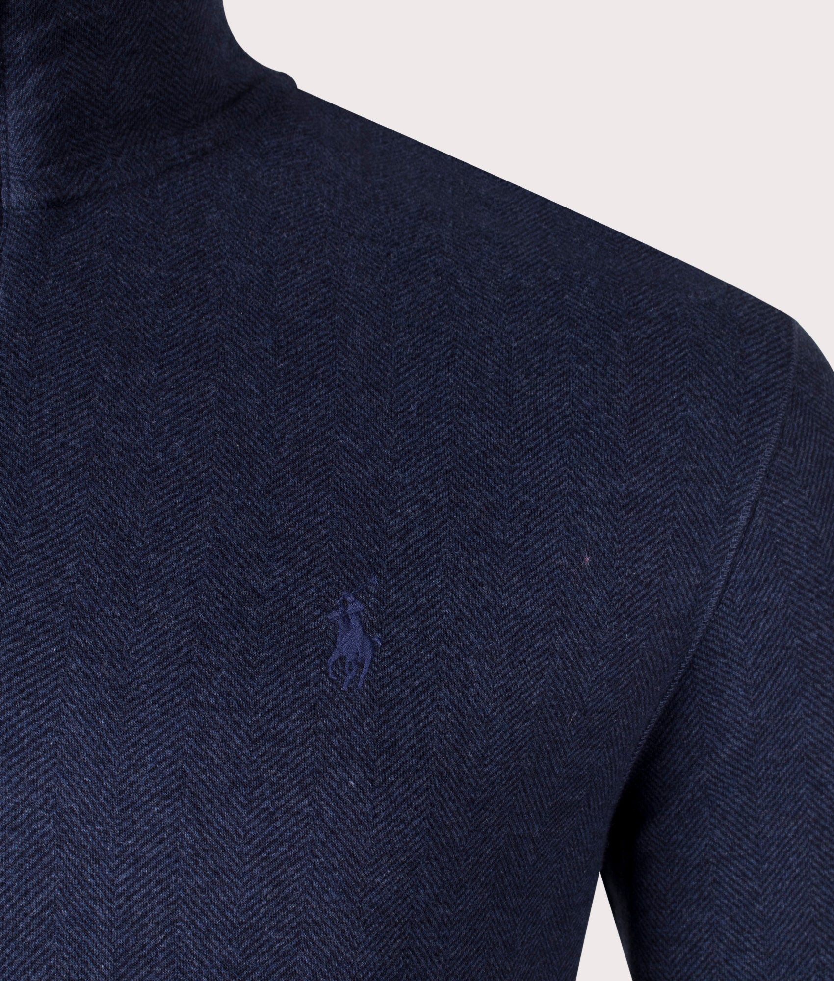 Quarter-Zip-Pullover-Sweatshirt-Herringbone-Winter-Navy-Heather-Polo-Ralph-Lauren-EQVVS