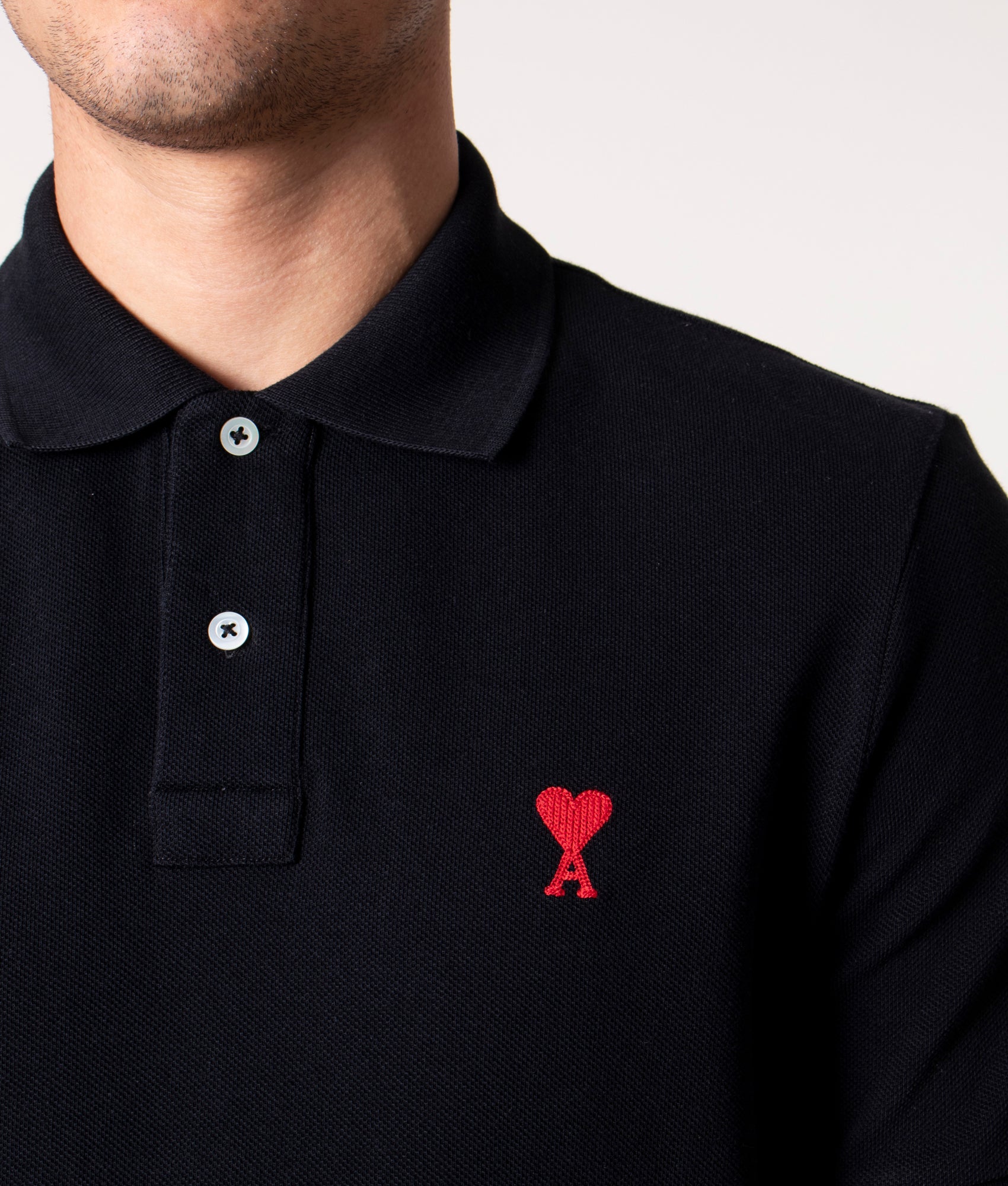 Ami De Coeur Polo Shirt in Black | Ami | EQVVS