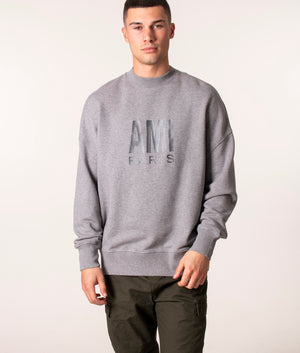 Oversized-AMI-Paris-Sweatshirt-Grey-Ami-EQVVS