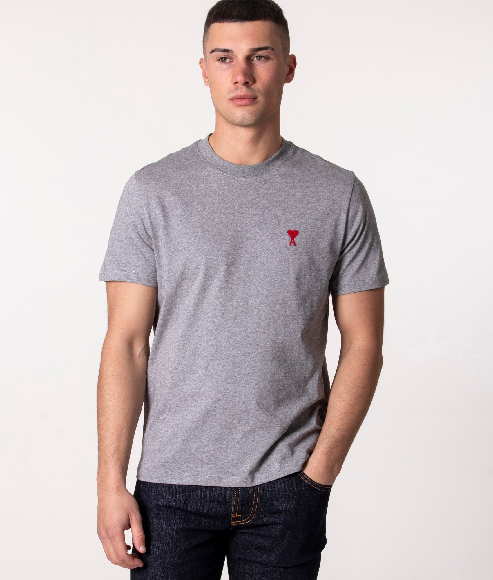 ADC-Small-Logo-T-Shirt-Heather-Grey-AMI-EQVVS