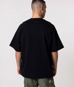 Satin-Label-Oversized-T-Shirt-Black-AMI-EQVVS
