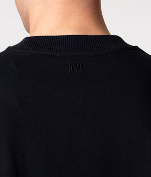 Satin-Label-Oversized-T-Shirt-Black-AMI-EQVVS