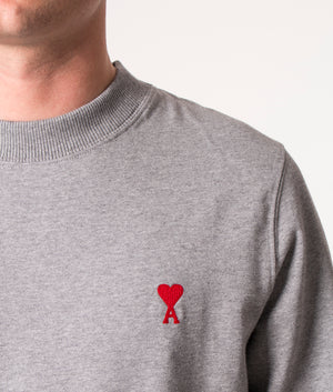 Long-Sleeve-Ami-De-Coeur-T-Shirt-Heather-Grey-AMI-EQVVS