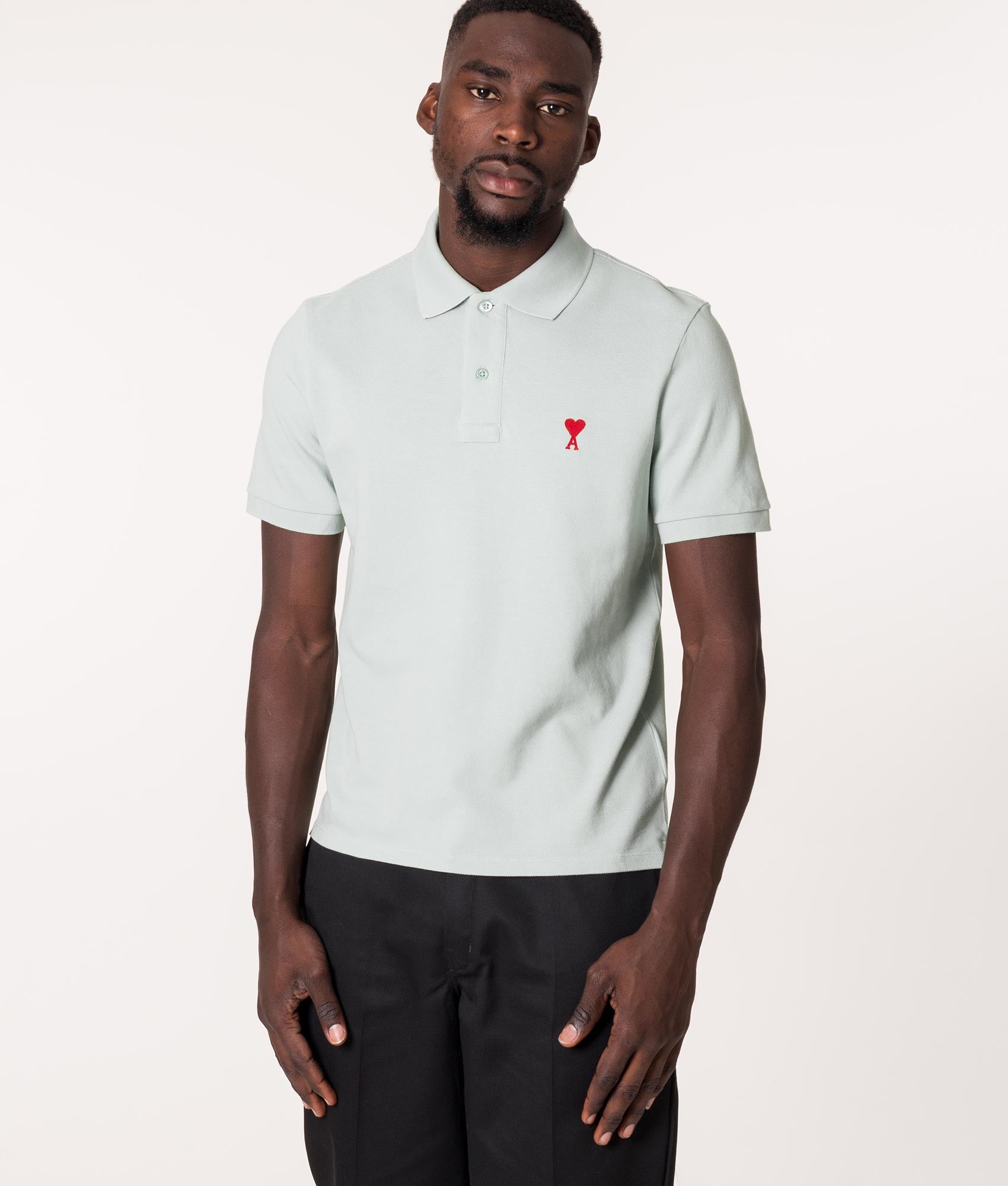Ami-De-Coeur-Polo-Shirt-Pale-Green-AMI-EQVVS