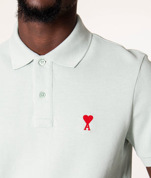 Ami-De-Coeur-Polo-Shirt-Pale-Green-AMI-EQVVS