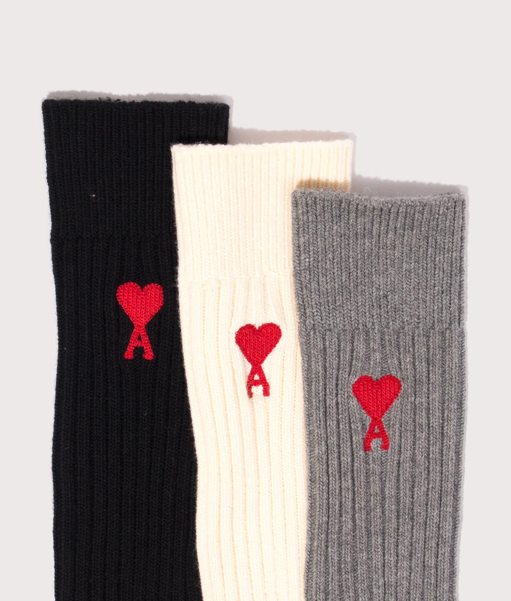 Three-Pack-of-ADC-Socks-Ecru/Gris/Noir-AMI-EQVVS