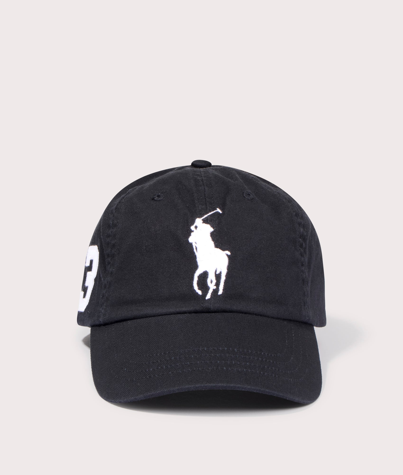 Polo Ralph Lauren Big Pony Chino Baseball Cap in RL Black at EQVVS Menswear.